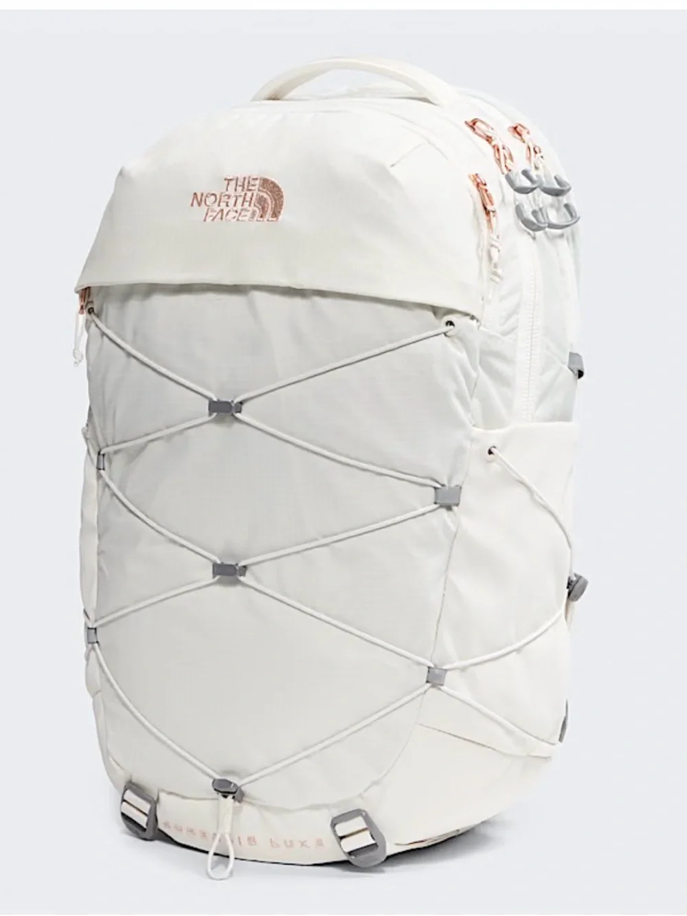 The North Face Borealis Luxe Backpack Gardenia White Burnt Coral Metallic